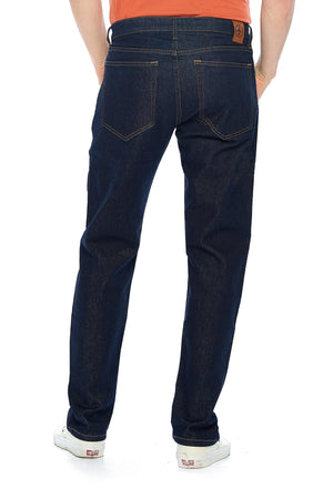 Aviator travel jeans from a back angle