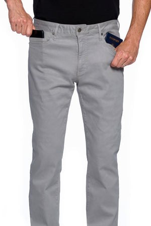 Best travel jeans for men in steel Japanese twill by Aviator