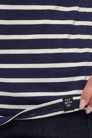 Merino Wool Travel-T | Women | Breton Stripe