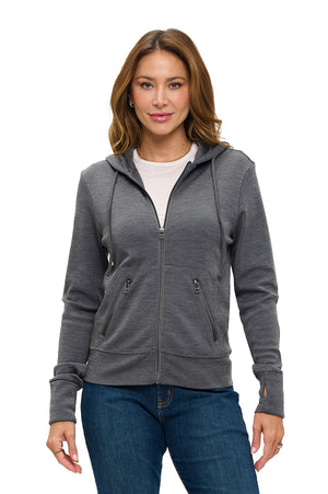 First Class Merino Hoodie | Women | Dark Steel