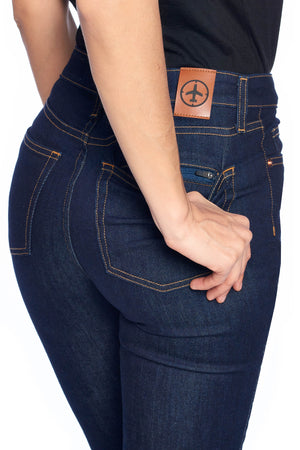 Back secure hidden zipper pocket on deadstock pickpocket proof pants