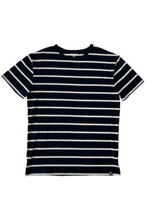 View of the Breton Stripe style on the Merino Wool Travel-T.