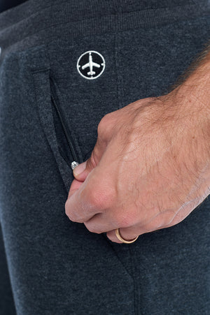 Secure zipper pocket on the Aviator first class pickpocket proof pants.
