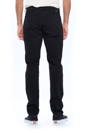 Back view of Aviator men's travel pants in Jet Black color made with Japanese Twill