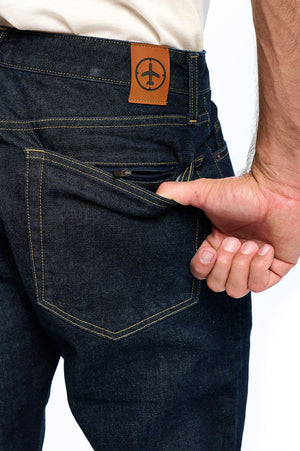 Back hidden zipper pocket on the pickpocket proof jeans