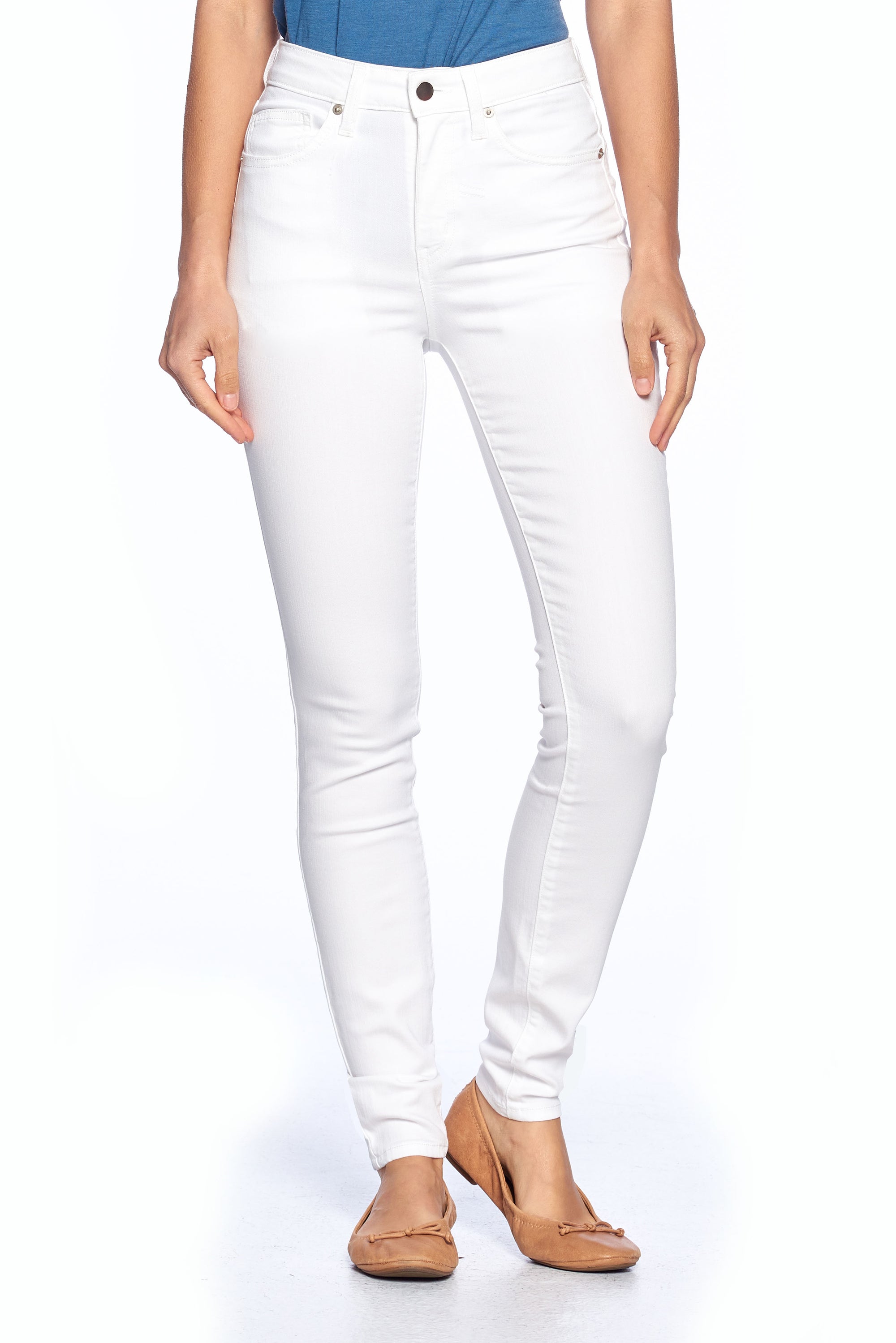 Aviator Skinny travel jeans for women in white