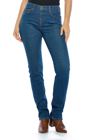 Vintage indigo slim straight travel jeans for women by Aviator
