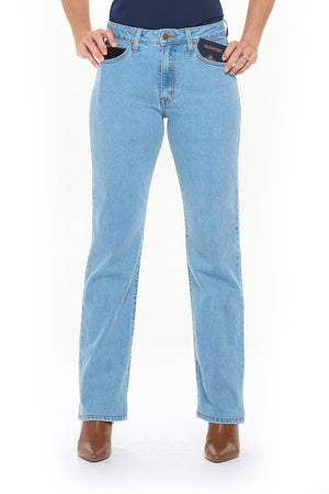 Aviator best travel jeans in relaxed faded indigo for women