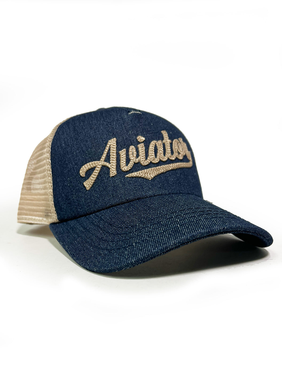 Indigo Denim Trucker With Script Logo