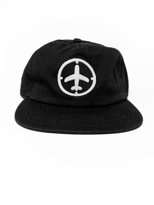 Black painters cap with ivory Aviator logo.