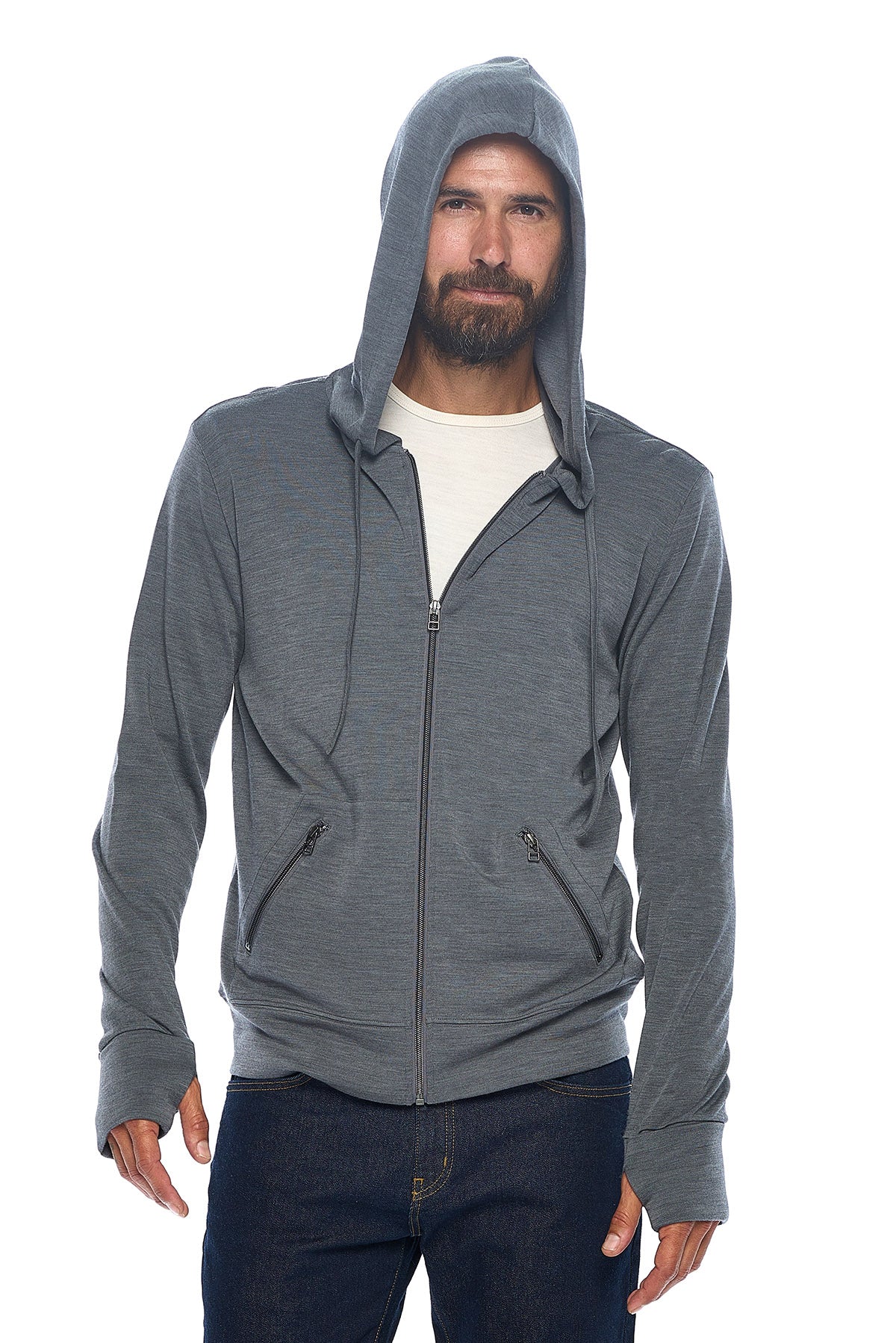 First Class Merino Hoodie | Men | Dark Steel