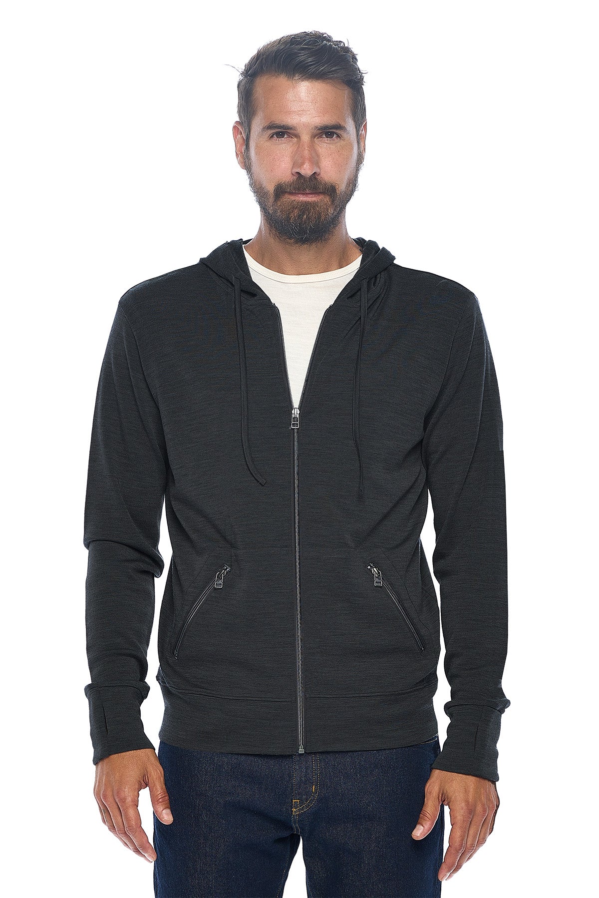 Men's Merino Wool First Class Travel Hoodie | Made in The USA 3 / Black