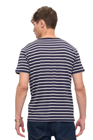 Merino Wool Travel-T | Men | Breton Stripe
