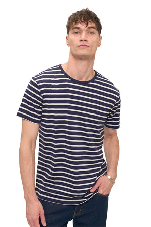Merino Wool Travel-T | Men | Breton Stripe
