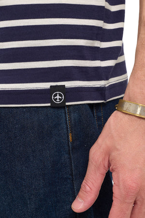 Merino Wool Long Sleeve T | Men | Breton Stripe