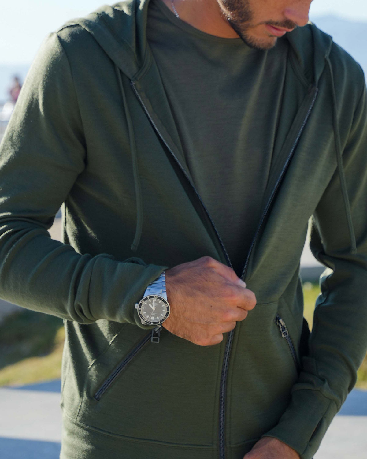 First Class Merino Hoodie | Men | Olive