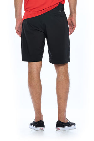 Back view of the non stop travel shorts 3.0 in black.