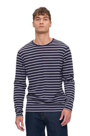 Merino Wool Long Sleeve T | Men | Breton Stripe