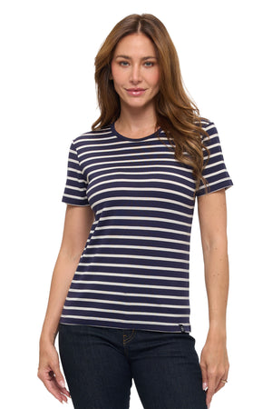 Merino Wool Travel-T | Women | Breton Stripe