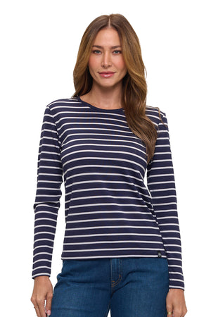 Merino Wool Long Sleeve | Women | Breton Stripe