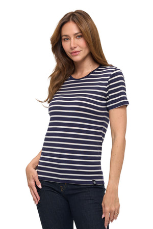 Merino Wool Travel-T | Women | Breton Stripe