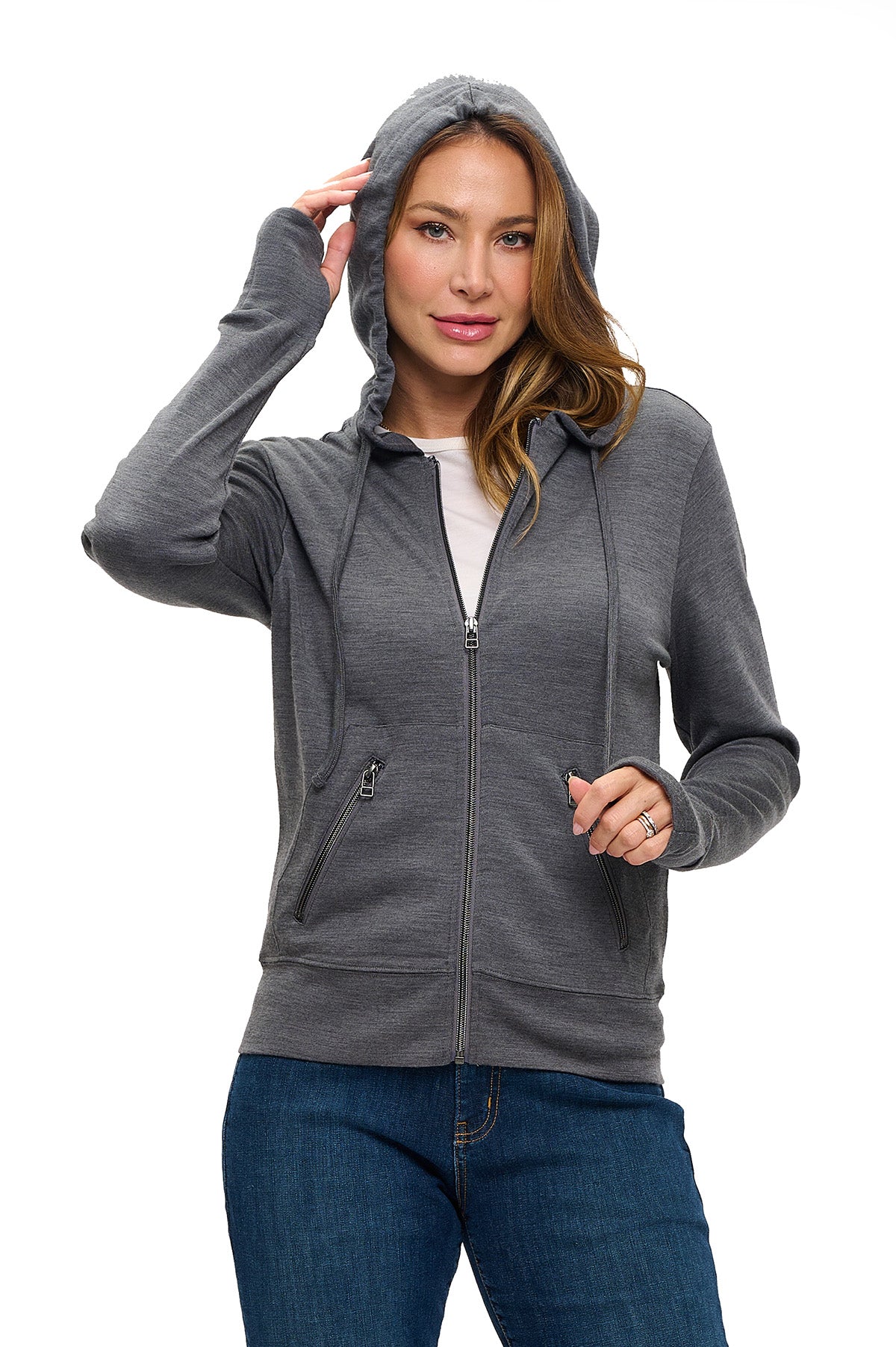First Class Merino Hoodie | Women | Dark Steel