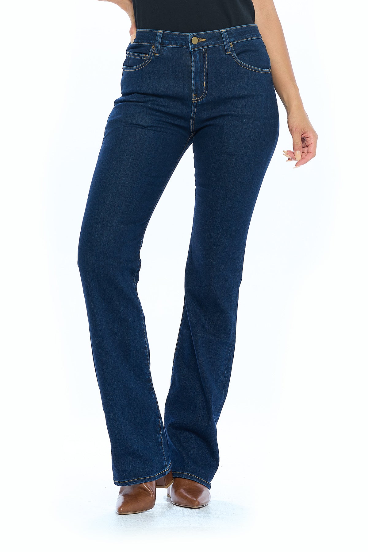 BISUAL Women's Black Bell Bottom Jeans for Women Indonesia