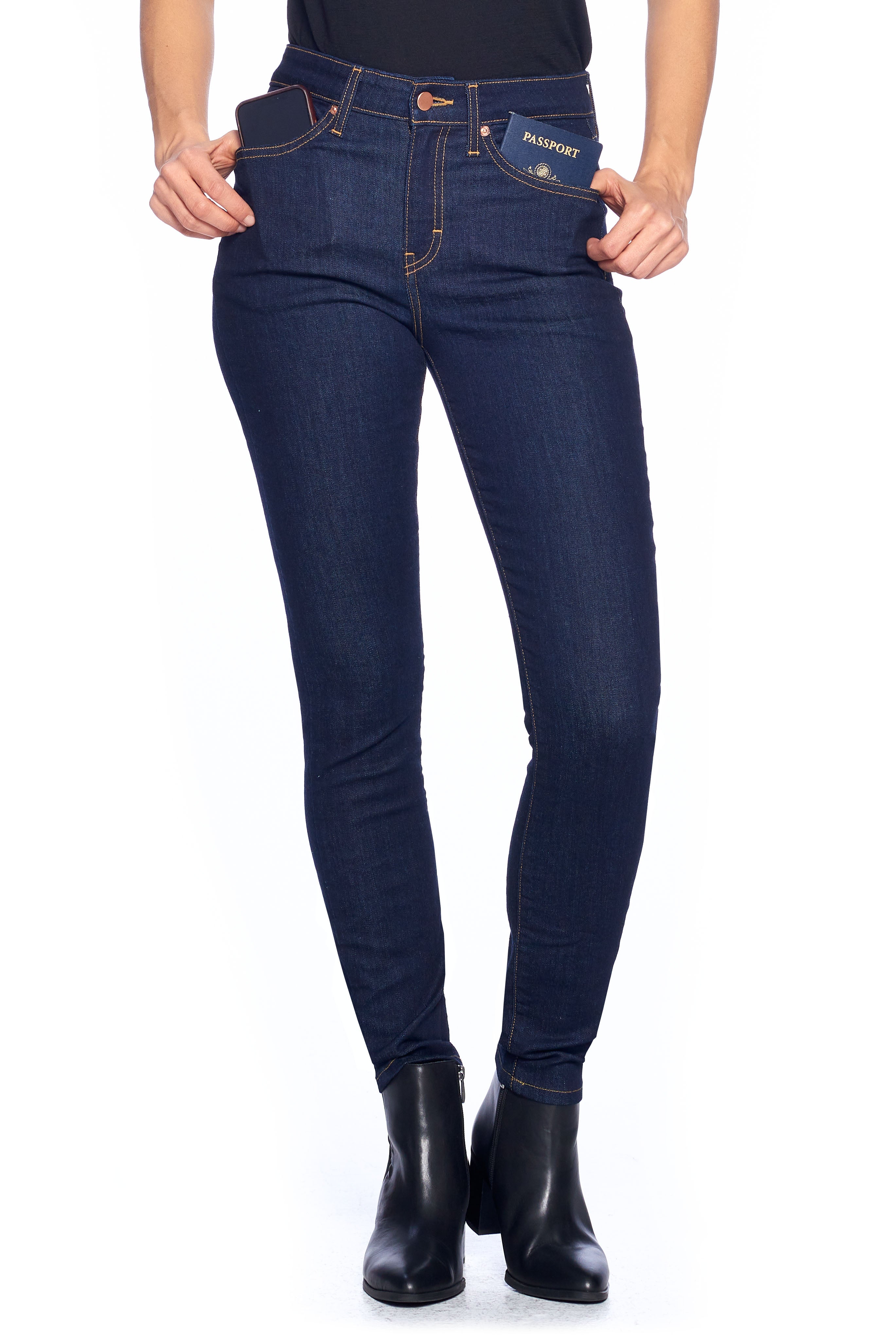 Women's Casual Dark Blue Classic Mid Waist Skinny Pockets Denim Pants  Trousers Jeanswomen's slim bootcut jeans women's low jeans women's jeans  size 12 women's - Walmart.com